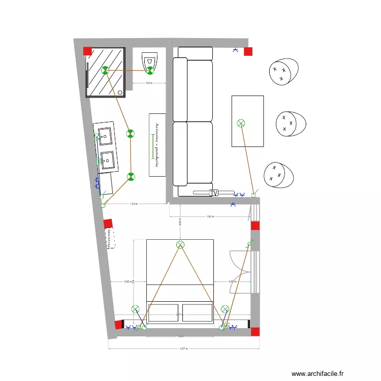 Chambre 1 + salon elect. Plan de Chambre 1 + salon elect. Plan de
