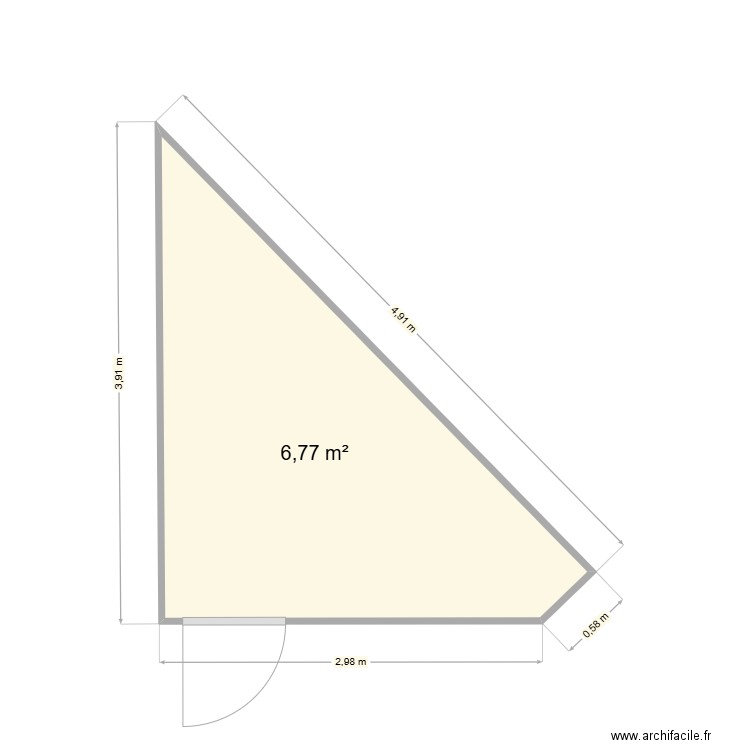 Abris 2 En Coin. Plan de 1 pièce et 7 m2