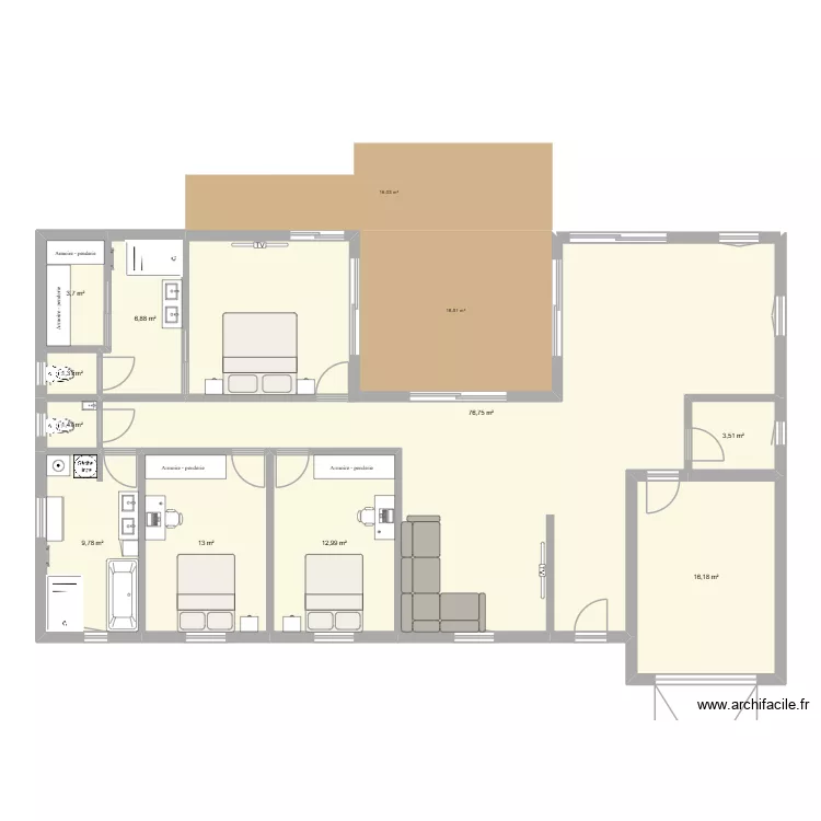 Maison 2. Plan de 10 Pièces et 146 m² Maison 2. Plan de 10 Pièces et 146 m²