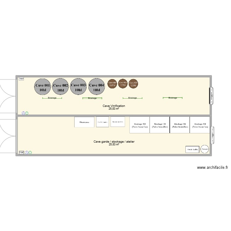 Cuverie2. Plan de 2 pièces et 52 m2