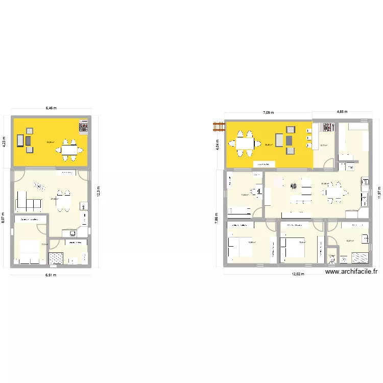Maison Grande Mada. Plan de 11  et 193 m²