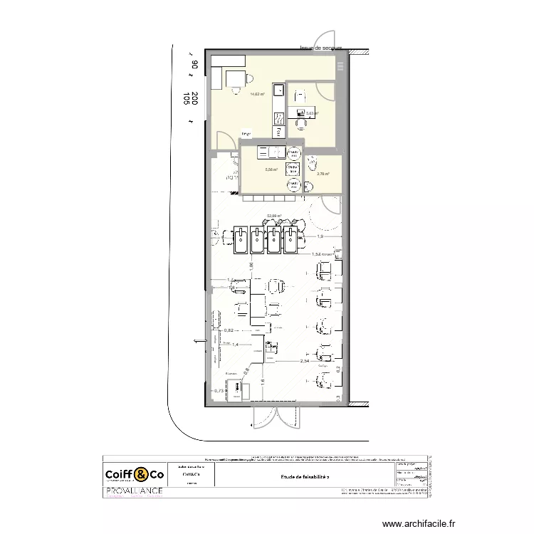 Fronton copie 1. Plan de 6  et 82 m²
