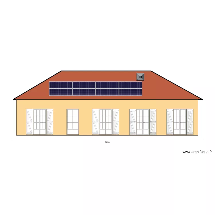 Plan fa&ccedil;ade photovolta&iuml;que Baumgart. Plan de 1  et 28 m²