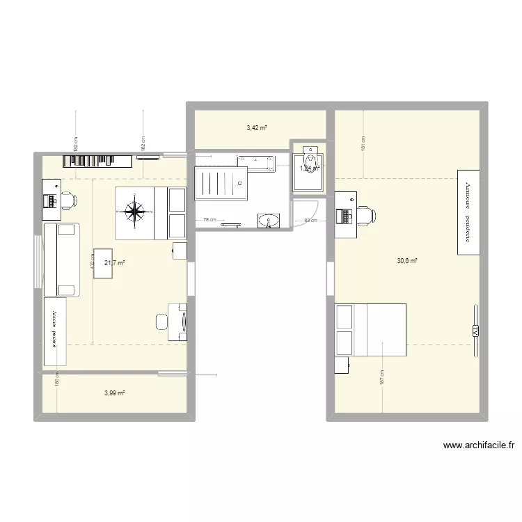 chambre sam anais. Plan de 