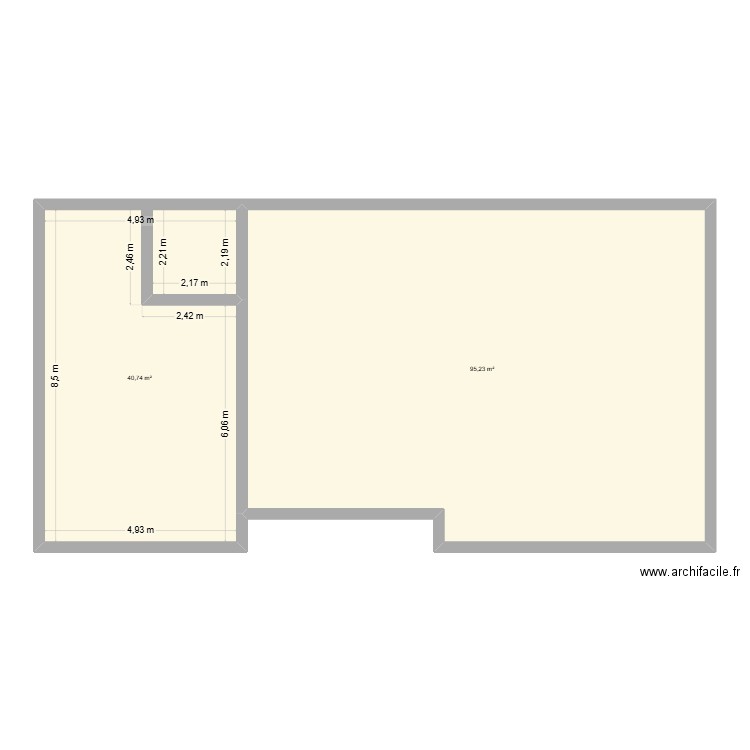 plan. Plan de 2 pièces et 136 m2