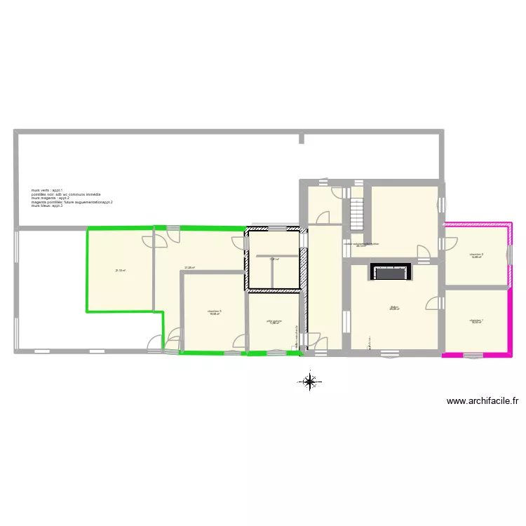 Renovation rebecca. Plan de 14 Pièces et 309 m²