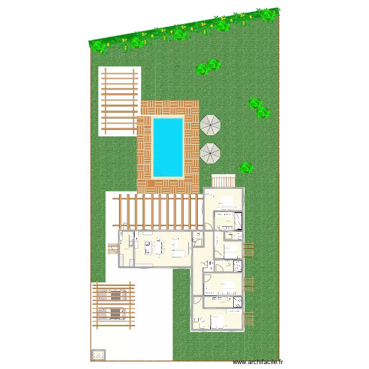Maison Salines Pilot. Plan de 13  et 165 m²