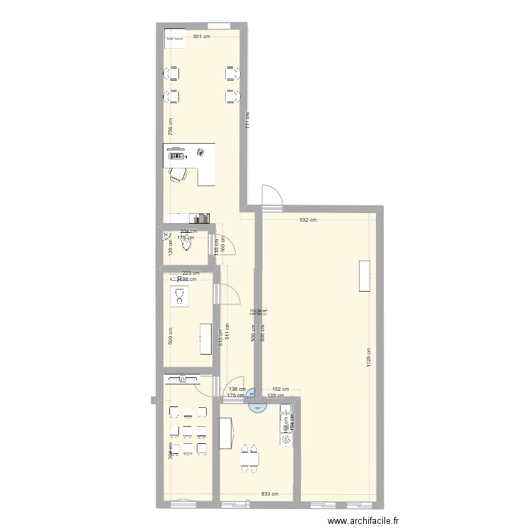 ECF-ARAVIS. Plan de 1 pièce et 110 m2