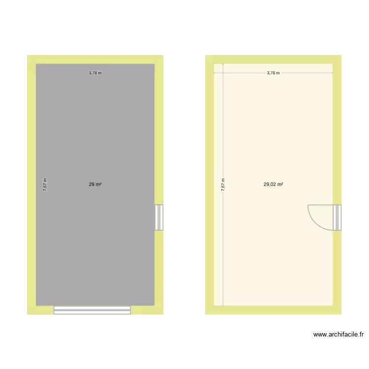 LANDERNEAU - HERVE. Plan de 2 et 58 m² LANDERNEAU - HERVE. Plan de 2 et 58 m²