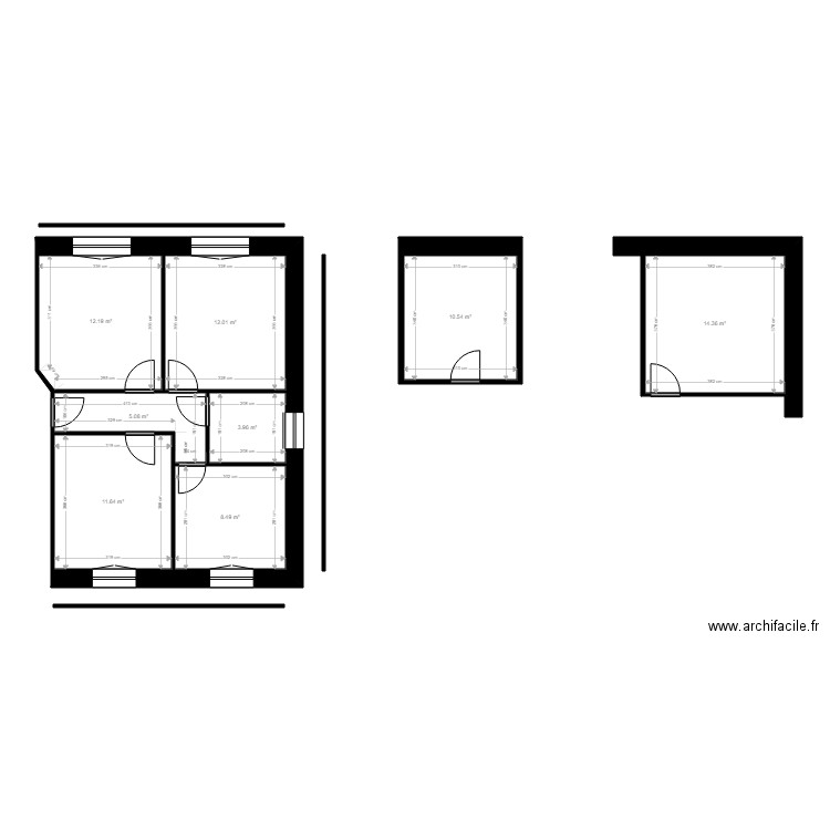 DAVOINE. Plan de 8 pièces et 78 m2