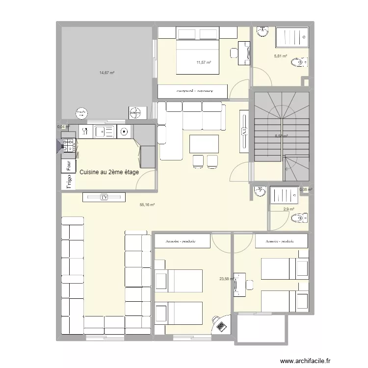 Maison El Houda - Appt N&deg;2 - Plomberie. Plan de 