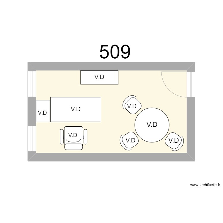 Bureau R 509 V.DIAS. Plan de 1 pièce et 12 m2