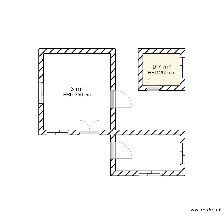 Nbeat. Plan de 3 pièces et 5 m2