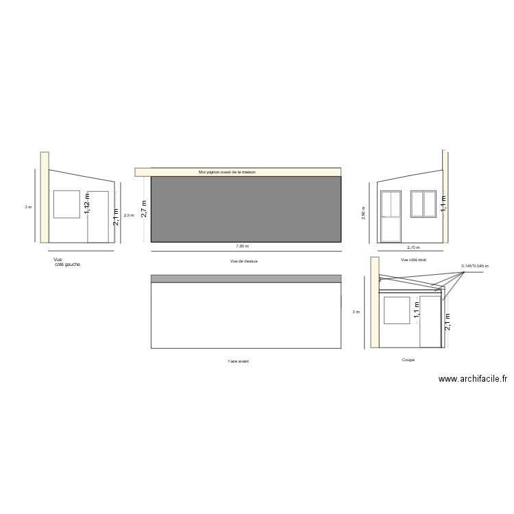 Atelier2. Plan de 1 pièce et 18 m2