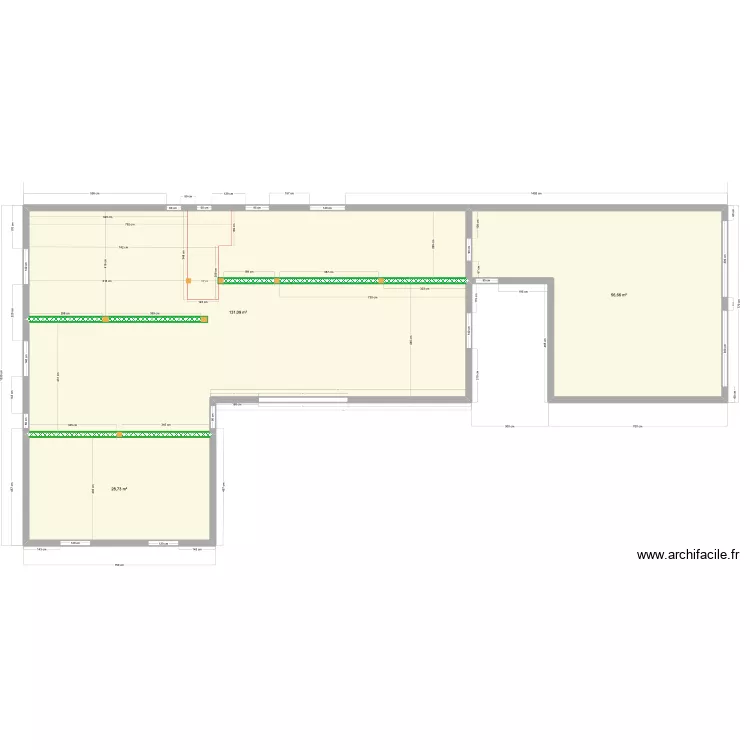 ALEX mur nu motif. Plan de 