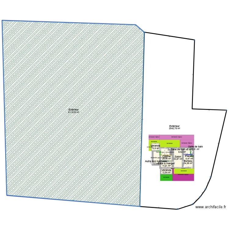 Plan maison 2025 sans meubles. Plan de 0 pièce et 0 m2