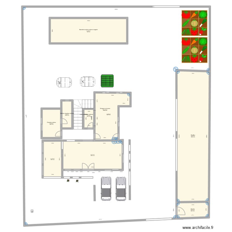 Rose house. Plan de 10 pièces et 1064 m2