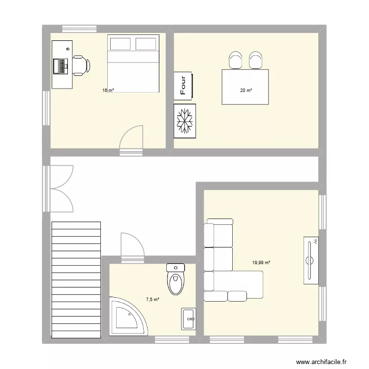 Math. Plan de 5  et 90 m²