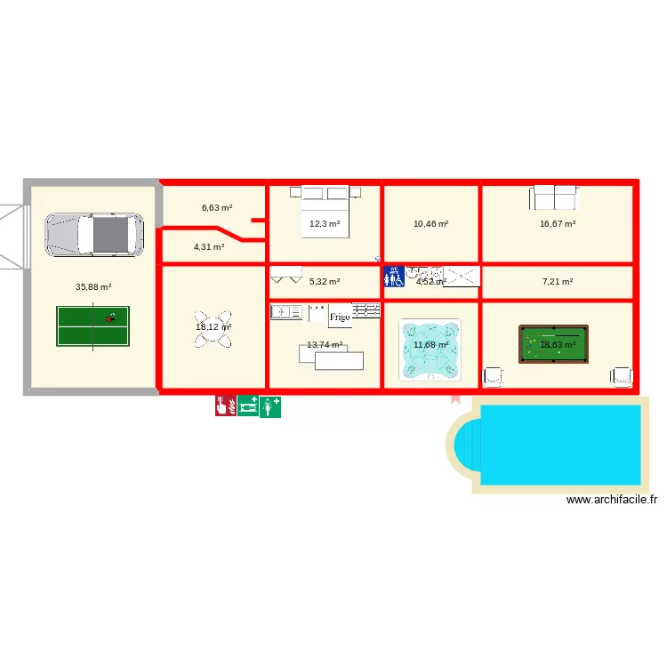 BI 35187. Plan de 29  et 279 m²