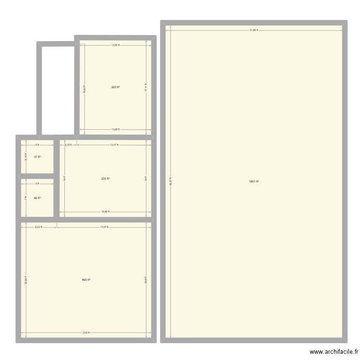 lhe hub. Plan de 6 pièces et 263 m2