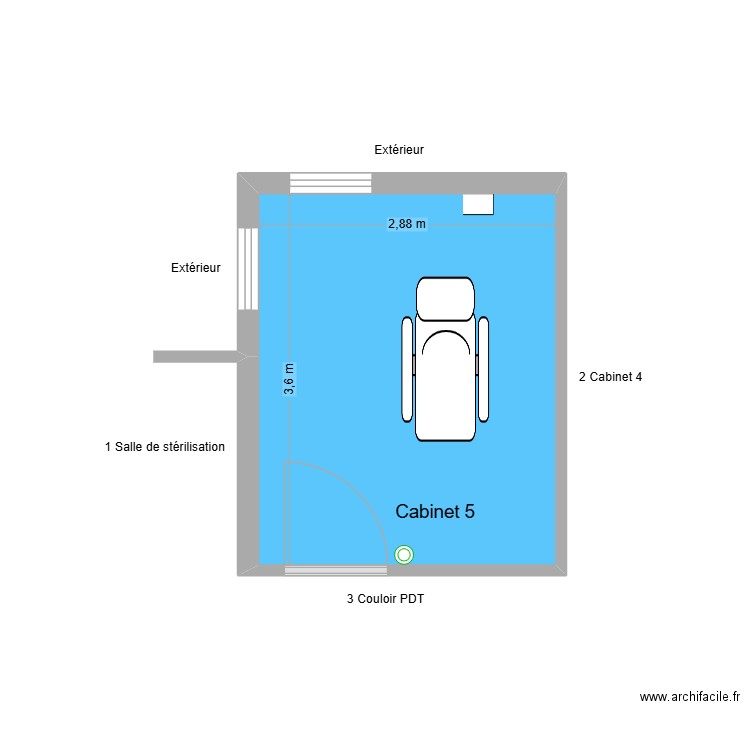 31123 Cabinet 5. Plan de 1 pièce et 10 m2