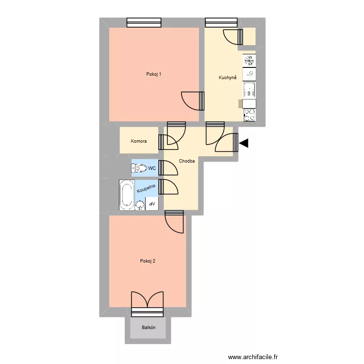 Tylova 206, byt 8. Plan de 16 pièces et 178 m²