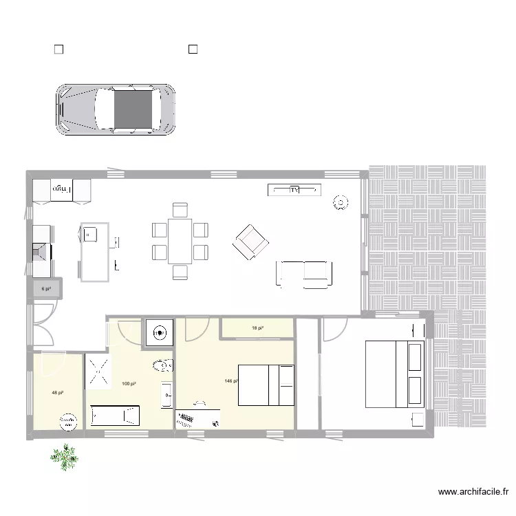 Retraite chalet à vendre abri auto toit. Plan de 6 et 31 m² Retraite chalet à vendre abri auto toit. Plan de 6 et 31 m²