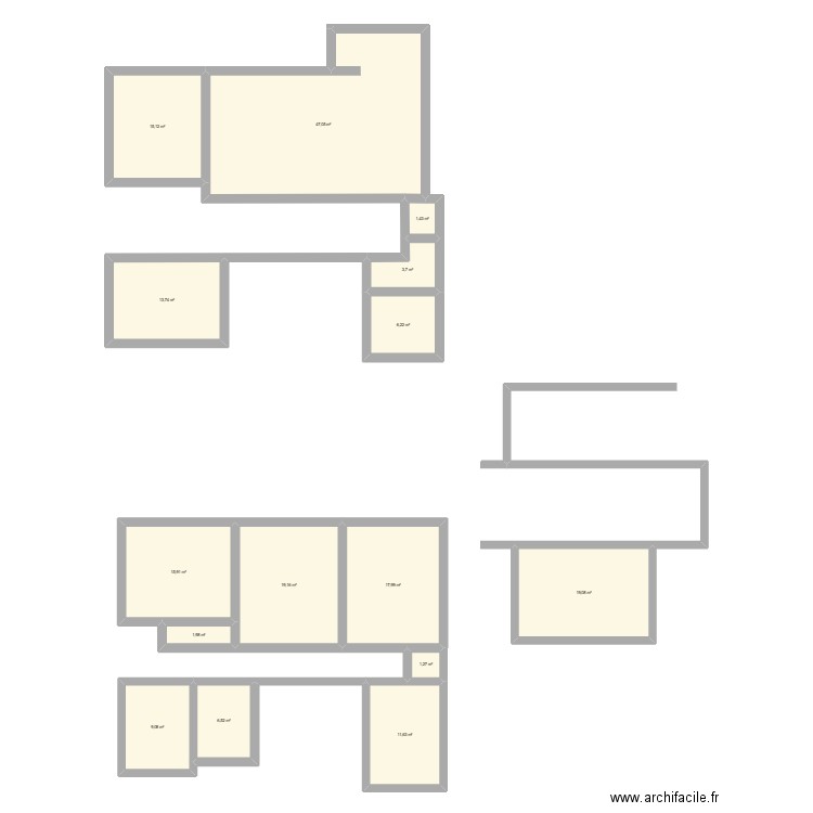 Leuze. Plan de 15 pièces et 190 m2
