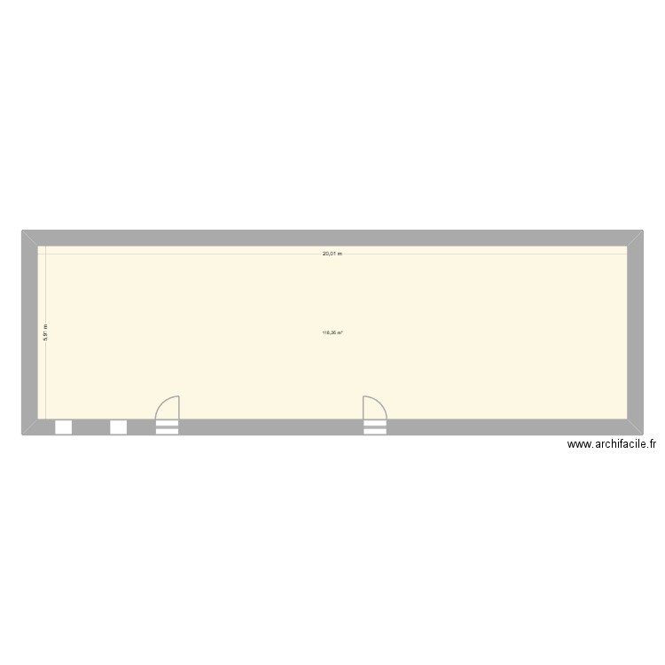 Banios permis. Plan de 1 pièce et 118 m2