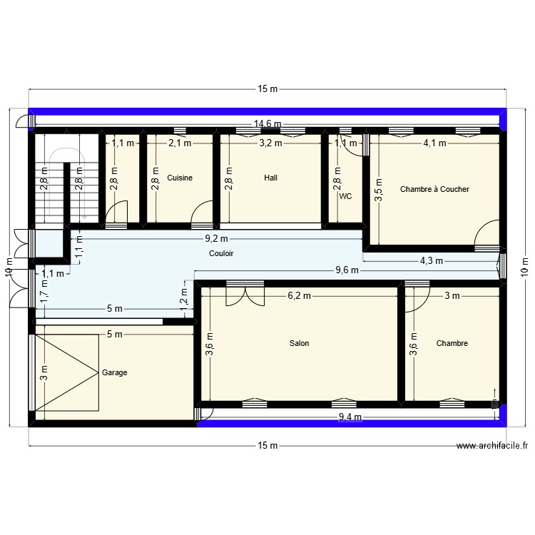 Plan de terrain 10mx15m Client 244 926 751 168. Plan de 14 pièces et 124 m2