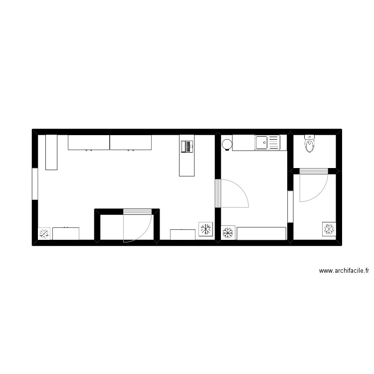 LA TRUFFE EPICURIENNE. Plan de 5 pièces et 24 m2