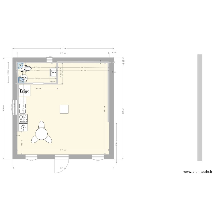 47M10. Plan de 2 pièces et 36 m2