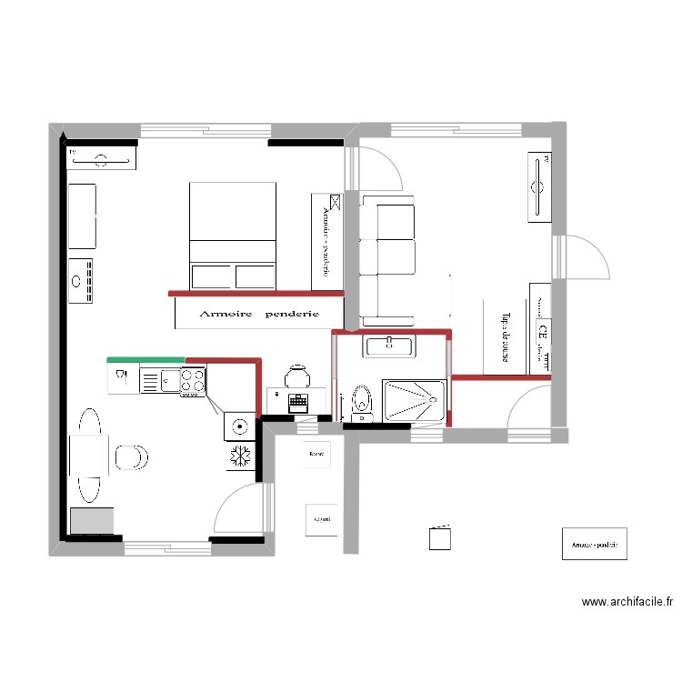 Chambre 7 - Chambre 6 - V7 (plus grande). Plan de 0 pièce et 0 m2