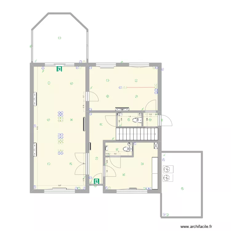 Bureaux Export RDC Electricit&eacute;. Plan de 