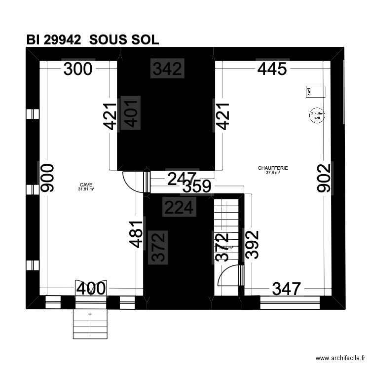 BI 29942. Plan de 31 pièces et 432 m2
