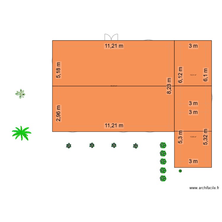 yls construc. Plan de 3 pièces et 127 m2