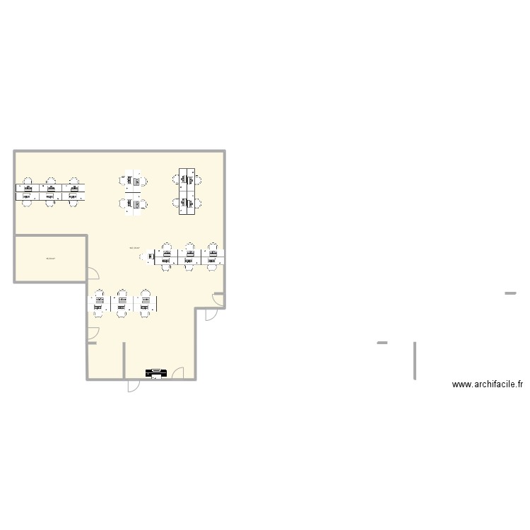 bureau vds. Plan de 2 pièces et 183 m2