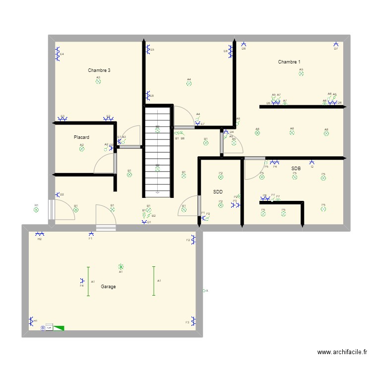 Cyrielle et Fred RDC. Plan de 8 pièces et 106 m2