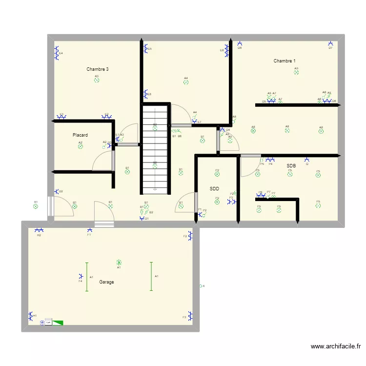 Cyrielle et Fred RDC. Plan de 