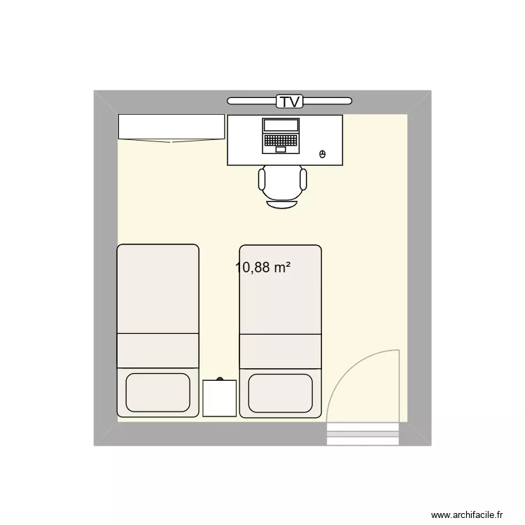plan3-chambre enfants. Plan de 1 Pièce et 11 m²