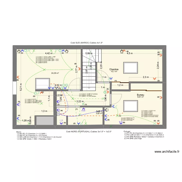 PAM etage V1. Plan de 