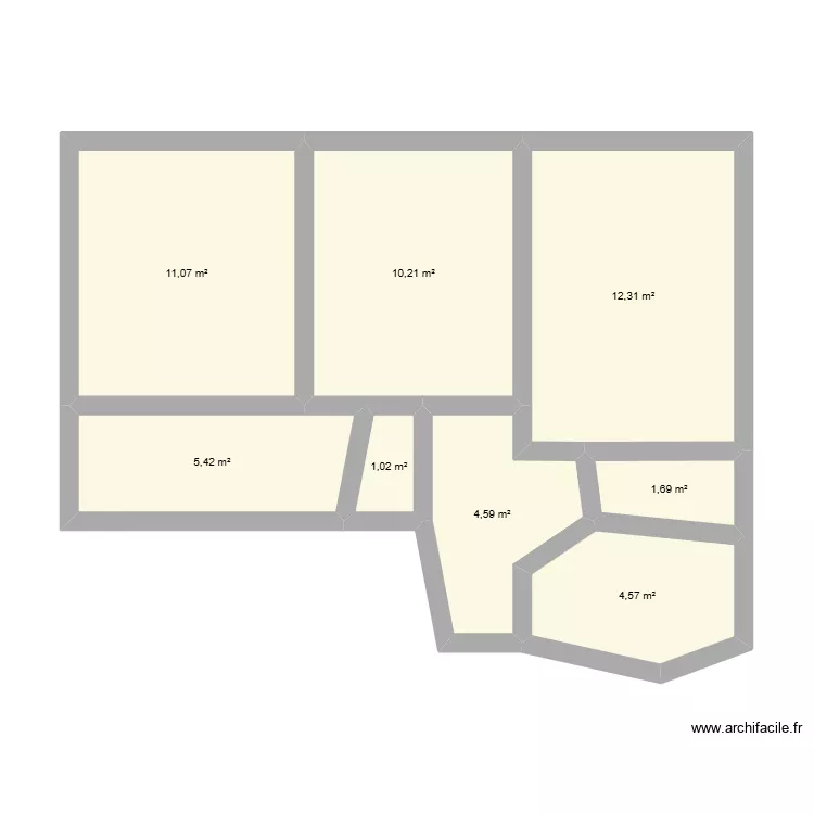 Chicken Street pre travaux. Plan de 8 et 51 m² Chicken Street pre travaux. Plan de 8 et 51 m²