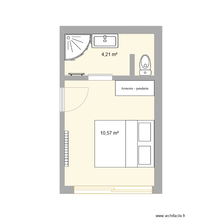 corme. Plan de 2 pièces et 15 m2