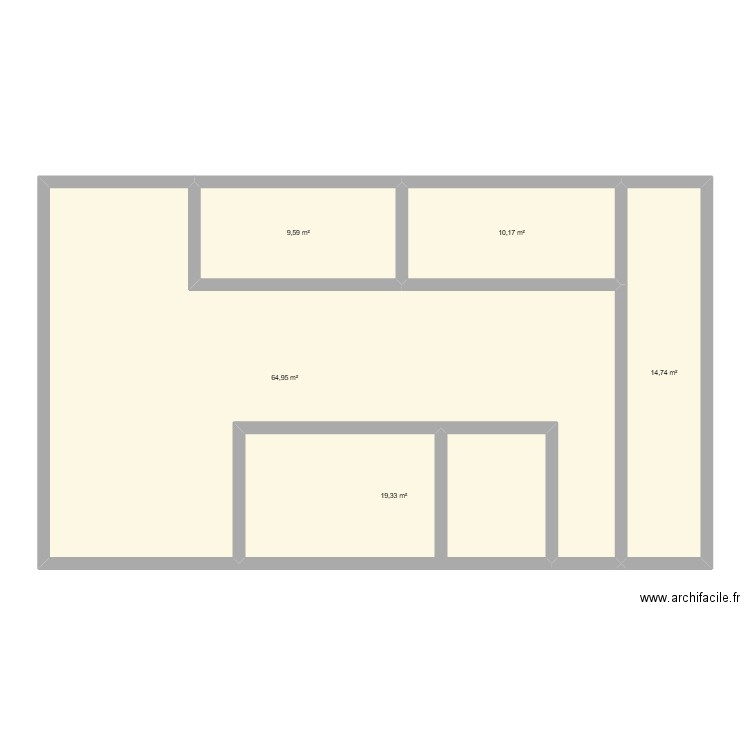 baron. Plan de 5 pièces et 119 m2