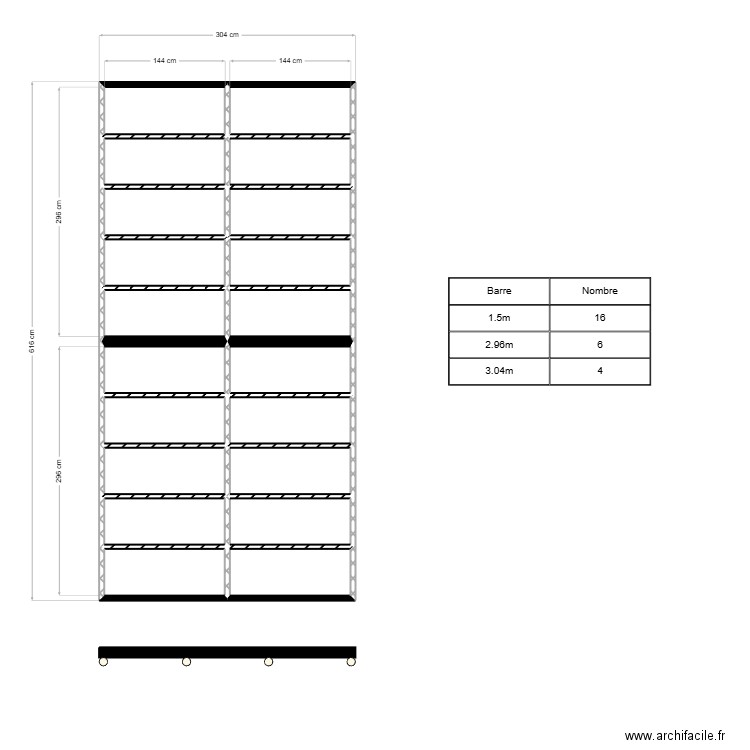Terasse coulisante 2. Plan de 20 pièces et 16 m2