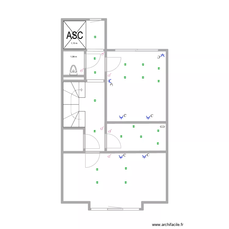 MJ Hall + WC + ascenseur 3&egrave;me. Plan de 