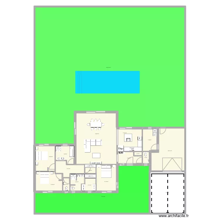 hgmo terrain. Plan de 21  et 712 m²