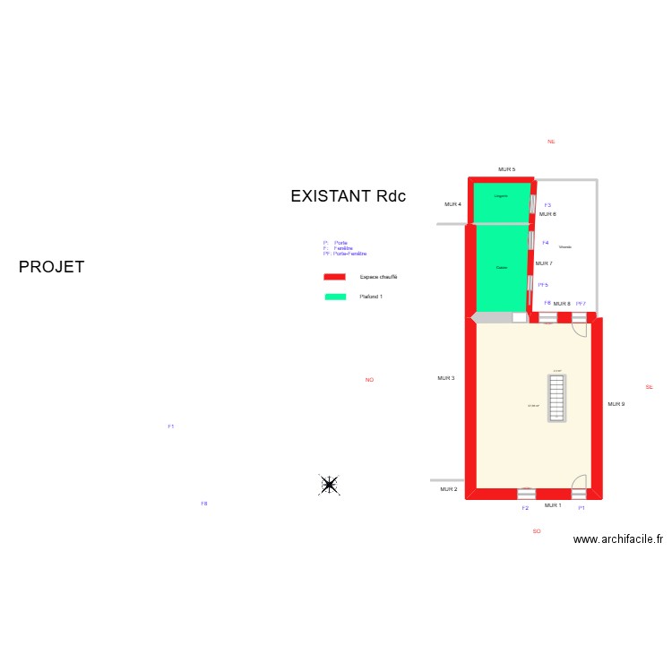 BARBOT_ Existant 1. Plan de 8 pièces et 189 m2