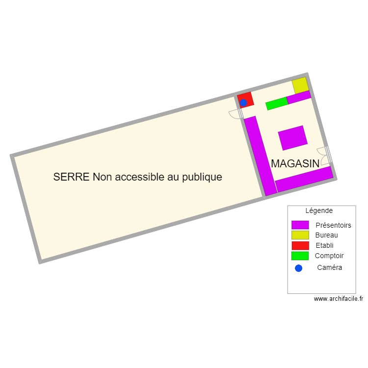 Magasin. Plan de 0 pièce et 0 m2