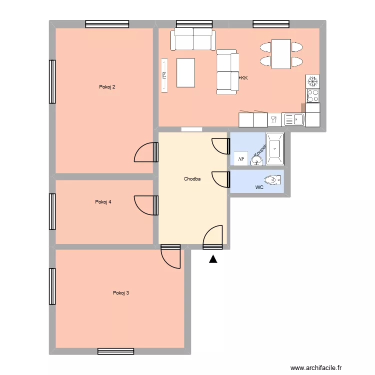 Hlavn&iacute; tř&iacute;da 678 byt 5. Plan de 11 pièces et 228 m²